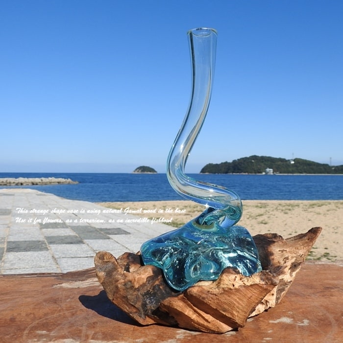 楽天市場】選べる 流木ガラス オブジェ CS 一輪挿し 花瓶 フラワー