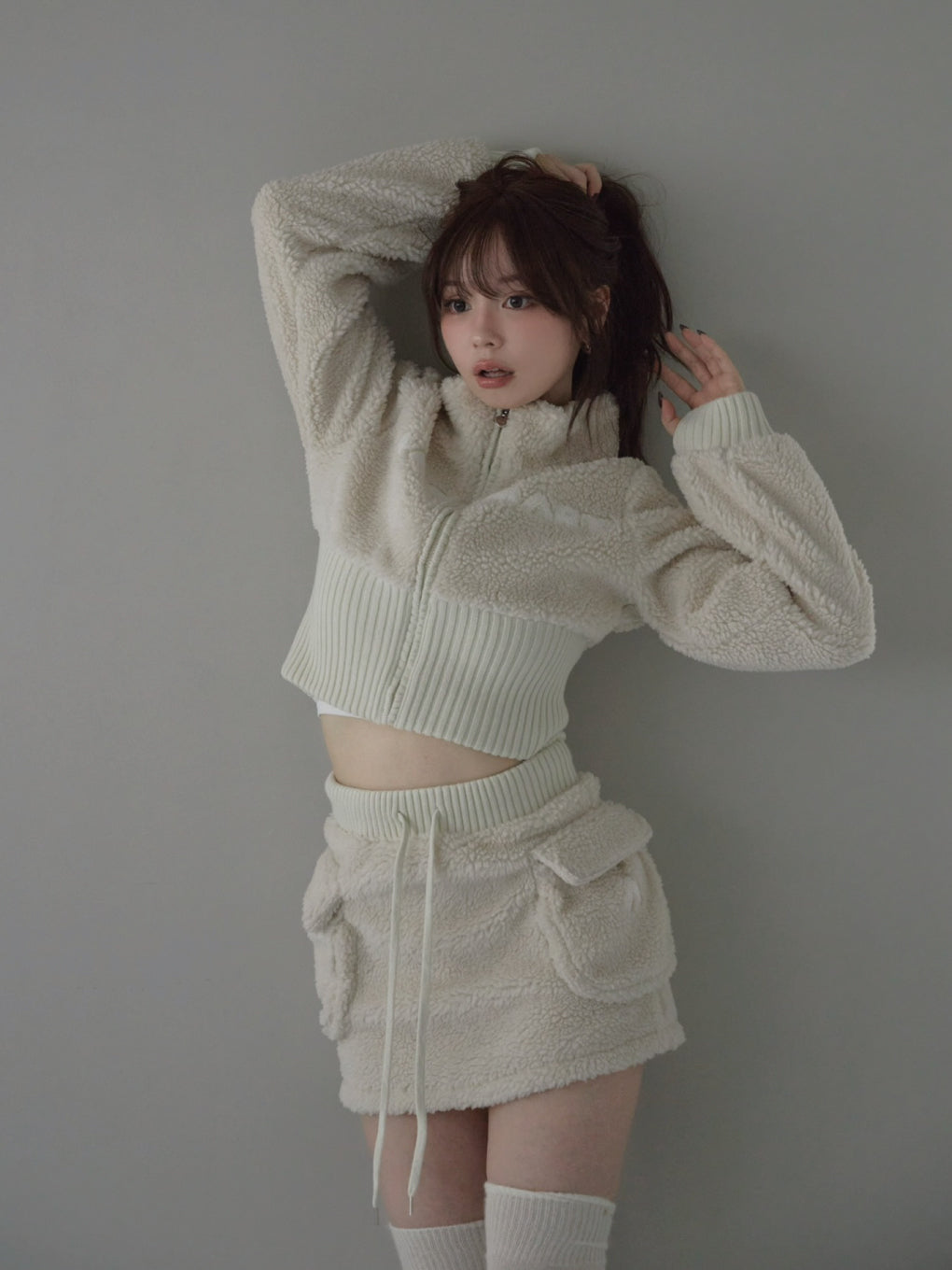 ANDMARY】Fluffy mini skirt