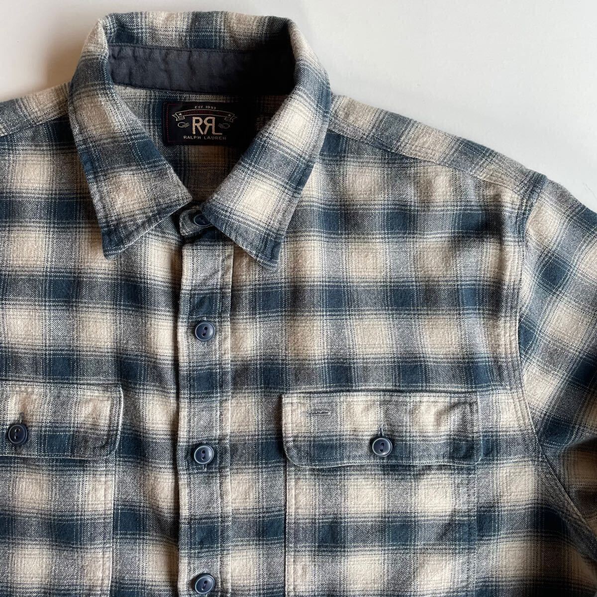 キムタク着】RRL “Ombre Work Shirt” L オンブレ チェック ワーク