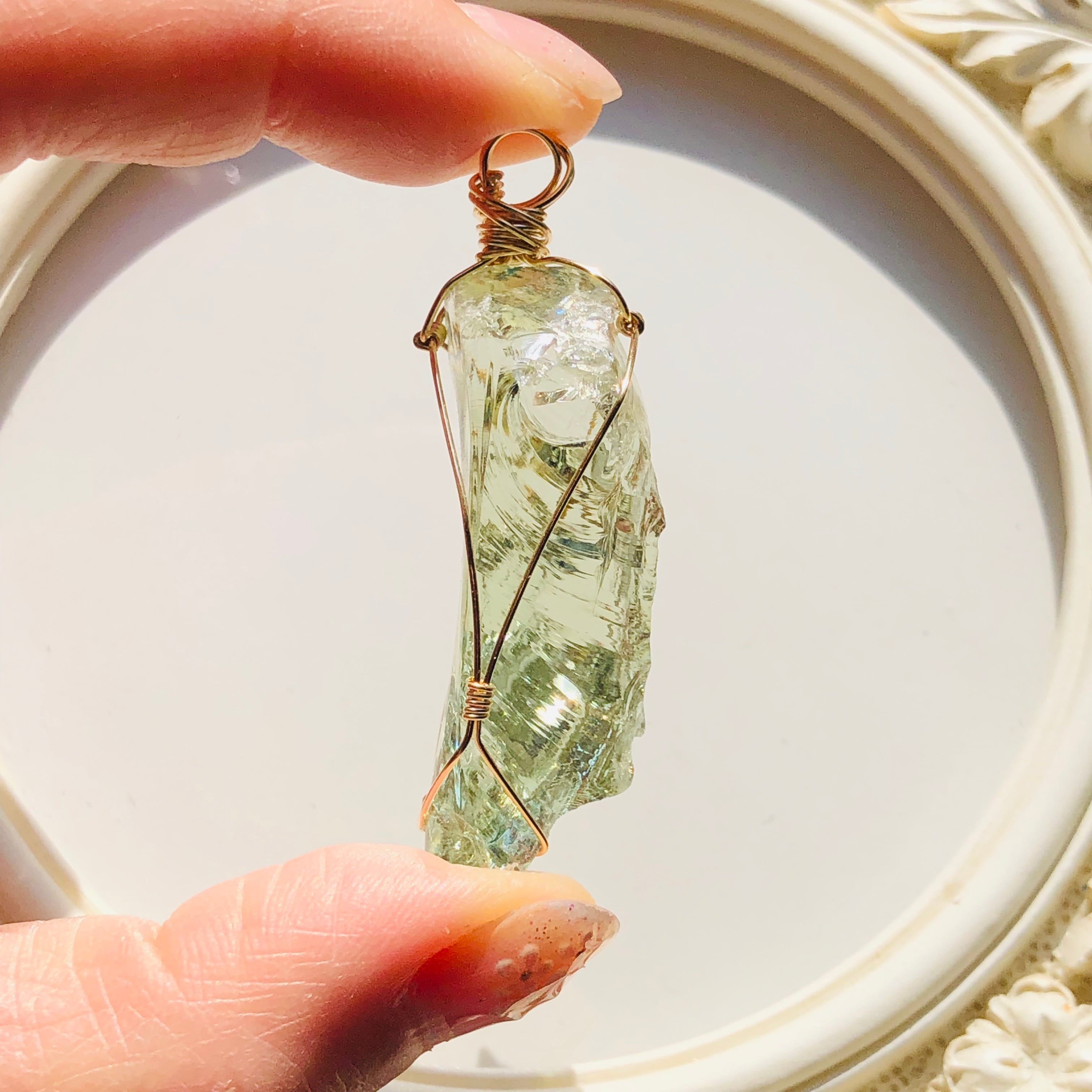 シエラネバダ産アンダラクリスタル☆宝石質~Gem Gold Green~【世界で1