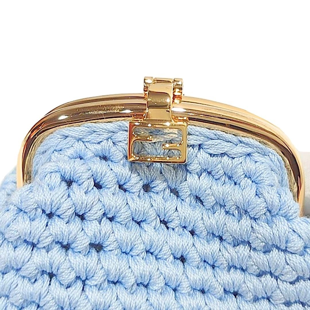 FENDI フェンディ がま口 コインケース 小銭入れ ミニポーチ かぎ編み