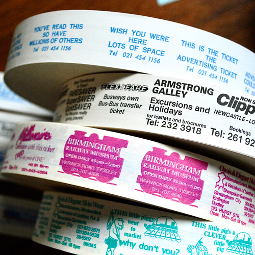 ヴィンテージ【3種】【カフェ袋】海外チケット(ロールチケット