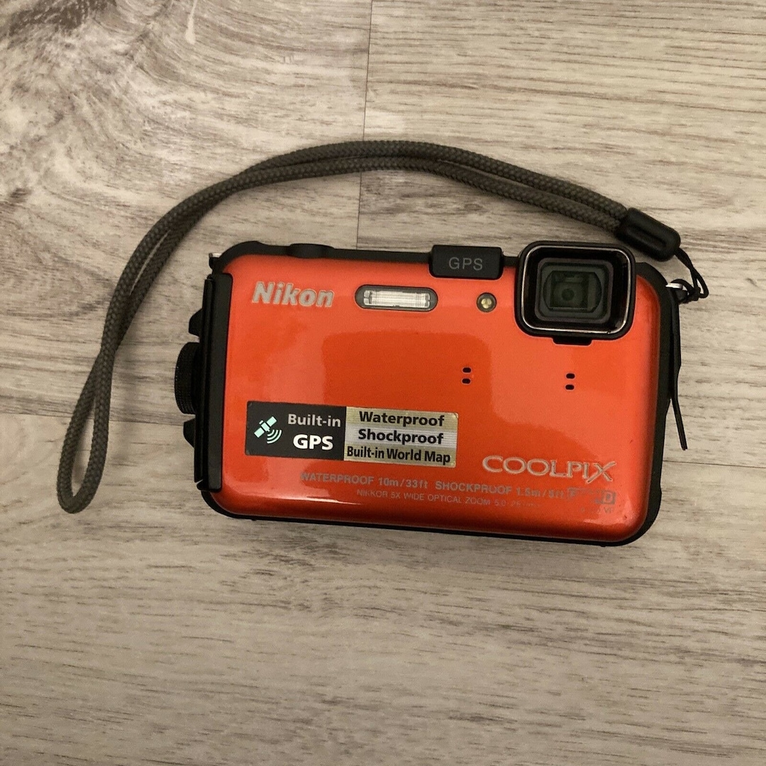 Nikon Coolpix AW100 16.0MP Digital Camera Orange Waterproof - Etsy
