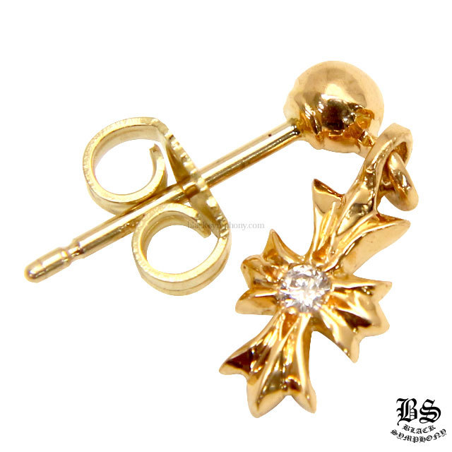 クロムハーツタイニーECHプラスドロップイヤリング22Kゴールドwith