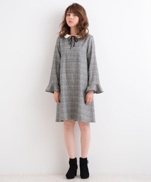 襟つきチェックワンピース/MAJESTIC LEGON(マジェスティックレゴン