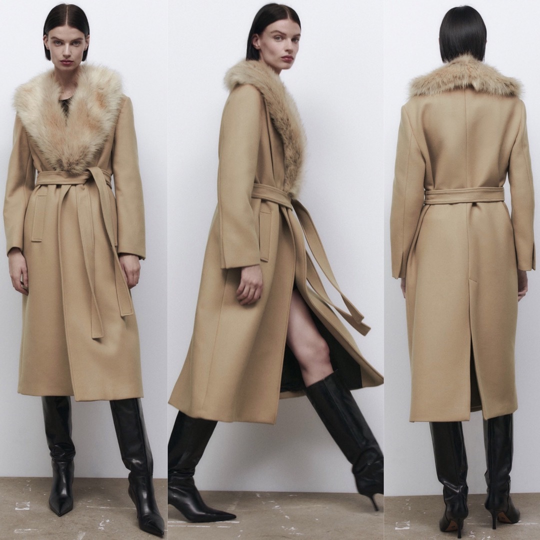 ZARA - 新品 ZARA ロングプレミアム ウールブレンドコート Mサイズの