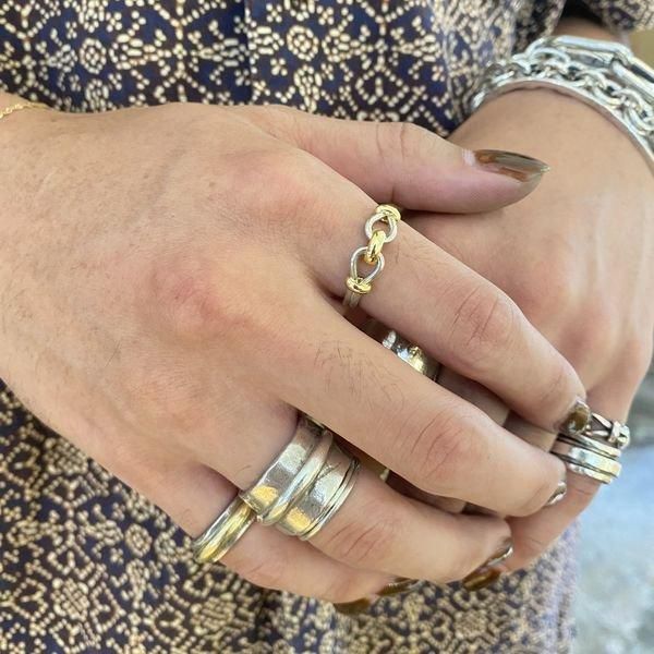 シルバー925とK18YGのコラボレーション♪コンビリング・ペアリング