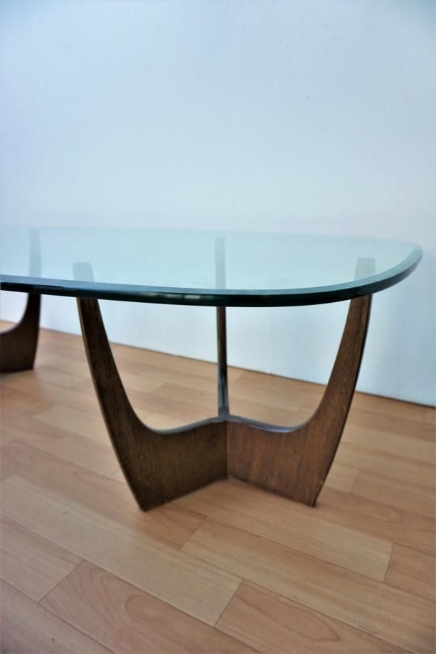 1960's ヴィンテージ ミッドセンチュリー ガラストップ ローテーブル