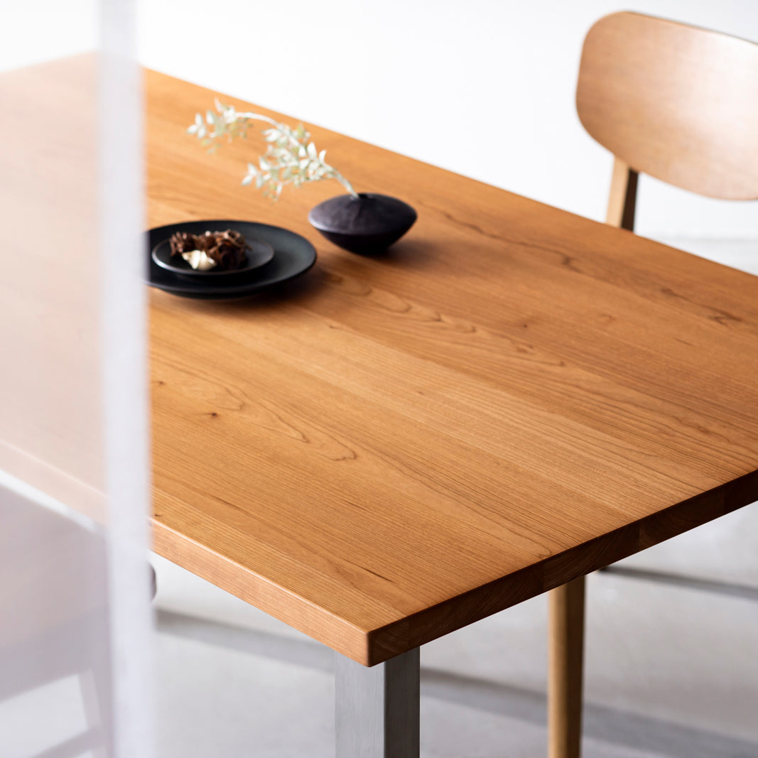 THE TABLE / 無垢 ブラックチェリー × Colored Steel 全8色 NATURE