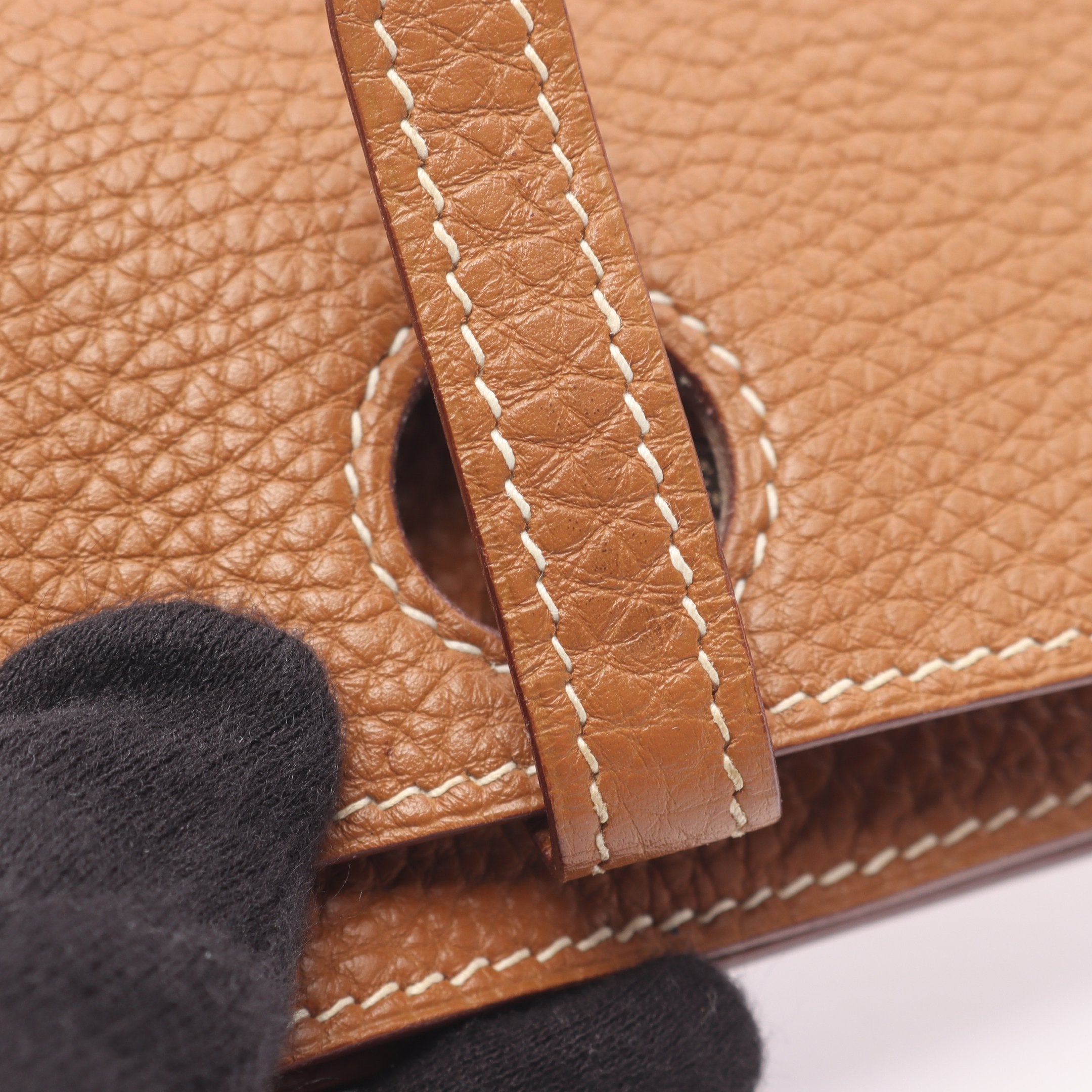 ドゴン ゴールド カードケース 名刺入れ トリヨンクレマンス ブラウン