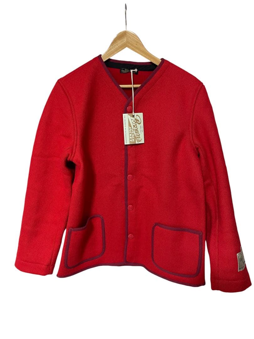 ナ*ト様 ブラウンズビーチジャケット　ノーカラー　カラーレス　赤　新品未使用　最 楽天市場】ブラウンズビーチ ノーカラージャケット BROWN'S BEACH NO