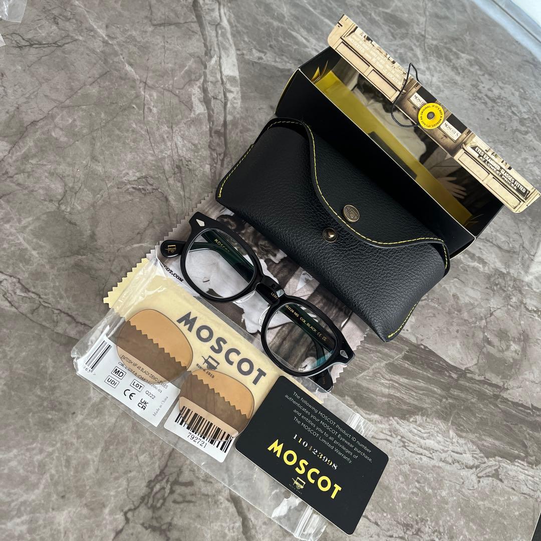 モスコット　MOSCOT レムトッシュ　ブラック　46 ノーズパッド パット加工事例 No.114 MOSCOT LEMTOSH 46 BLACKに埋め込み式