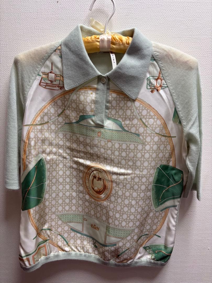 c*e様 美品　HERMES ミントグリーン ポロシャツ 半袖 デポルターレ 半袖ポロシャツ／ミントグリーン