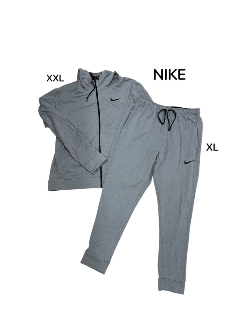 NIKE DRY-FITジャージ上下セット グレー セットアップ　XXL/XL NIKE（ナイキ） トレーニングウェア メンズ 上下 フォーム Dri-FIT