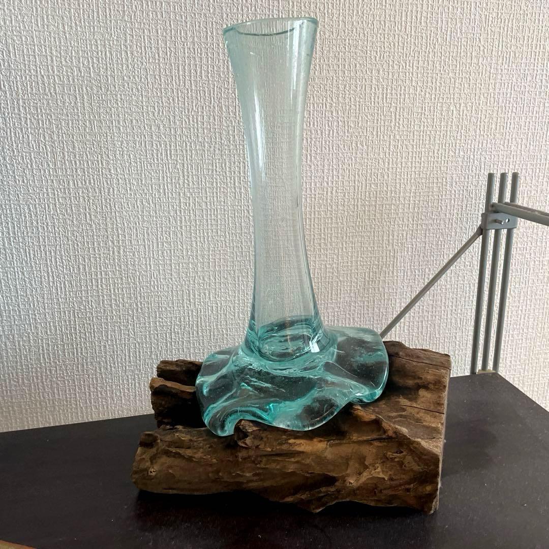 値下げしました　流木ガラス　フラワーベース 楽天市場】流木 フラワーベース 花瓶 【現品お届け】H25×W33×D25cm