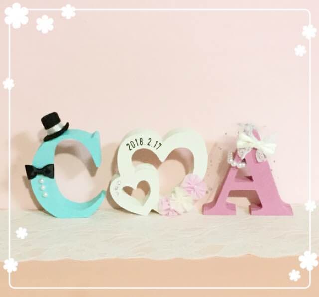 テラ様確認用♡ウエディングバージョン・イニシャルオブジェ 当店大人気商品⭐︎ハットとキラキラティアラのウェディングイニシャル