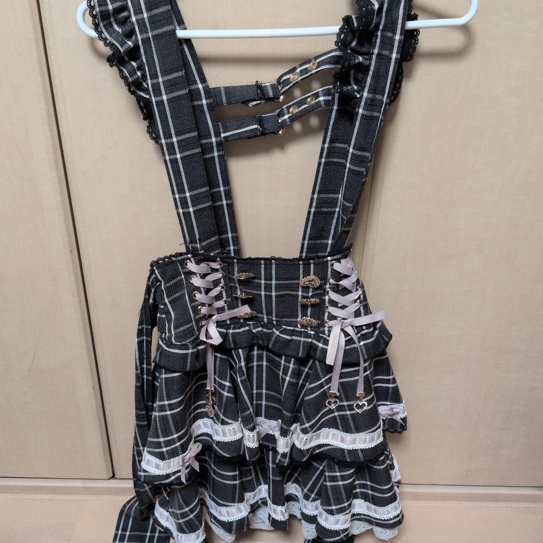 lizlisa はしごチェックティアードスカパン LIZLISA はしごリボンチェックティアード スカパン グレー - メルカリ