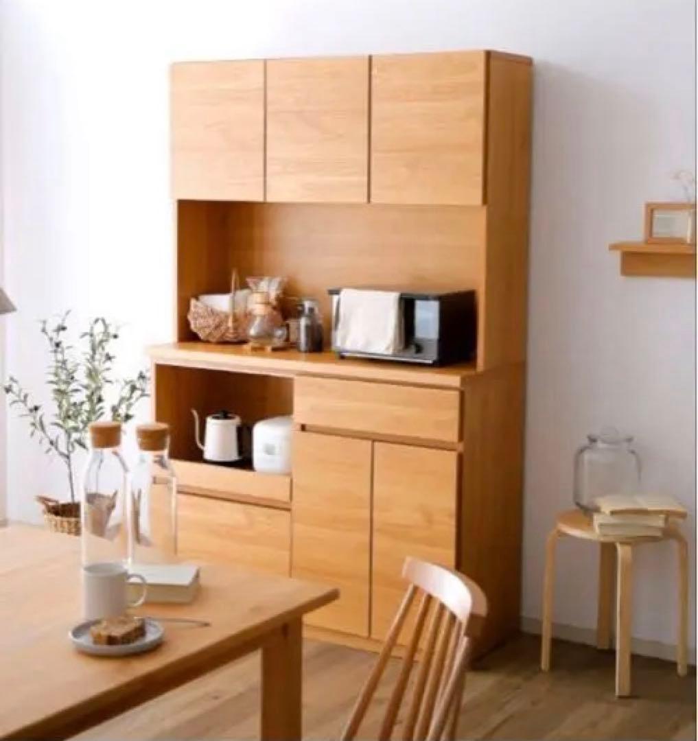 【最終値下げ　引っ越し】大川家具　ナチュラルウッド 食器棚 収納 楽天市場】食器棚 キッチン 収納 大川家具 レンジ台 キッチンボード