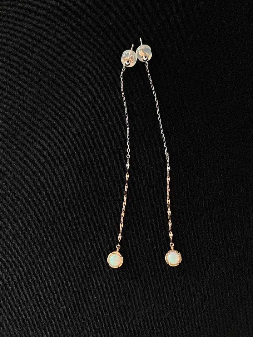 10Kオパールピアス オパール ピアス ドロップ 10k K10YG 10金 イエロー ゴールド 雫