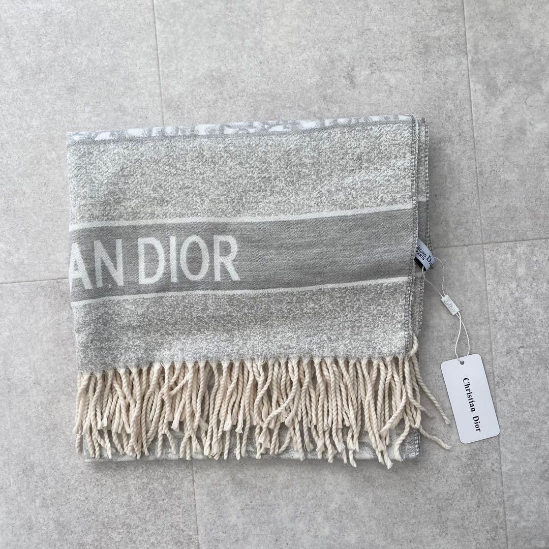 新品未使用】Dior ディオール マフラー ストール グレー カシミヤ