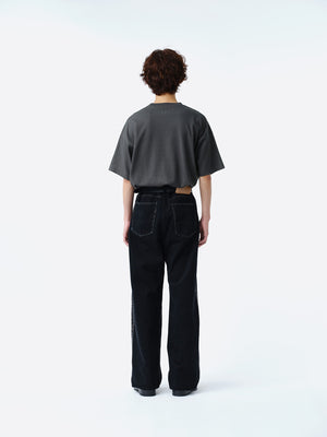 2TUCK WIDE DENIM PANTS -ENTASIS Mk-Ⅱ-【WASH BLACK】 – SUBLATIONS